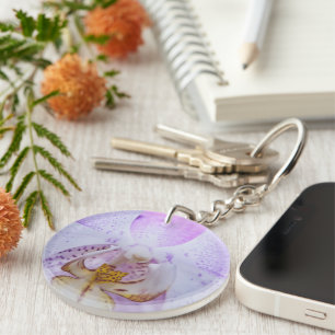 Pink Orchid Key Ring