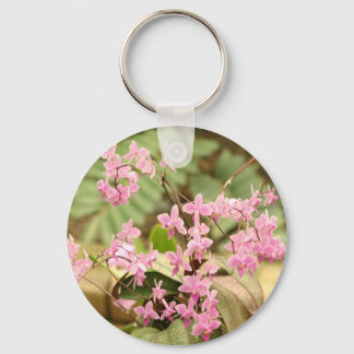 Pink orchid key ring