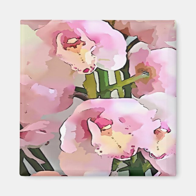 Pink Orchid Magnet (Front)