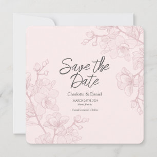 Pink Orchid Moments   Wedding Save The Date Invitation