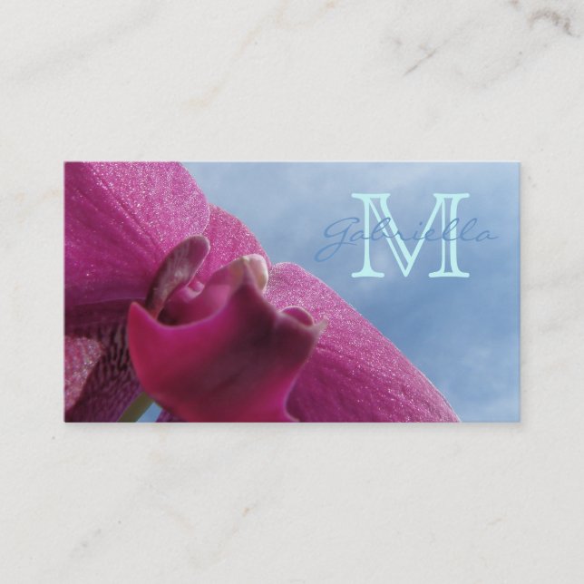 Pink Orchid : Monogram Business Cards (Front)