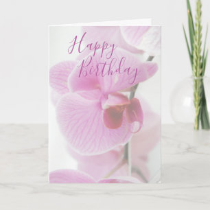 Pink Orchid   Personalised Birthday Card
