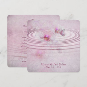 Pink Orchid Ripple Wedding Vow Renewal Invitation
