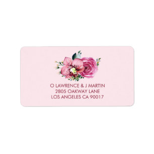 Pink Orchid & Rose Label