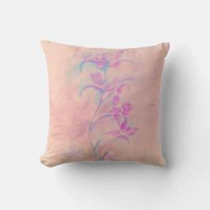 Pink Orchid Throw Pillow