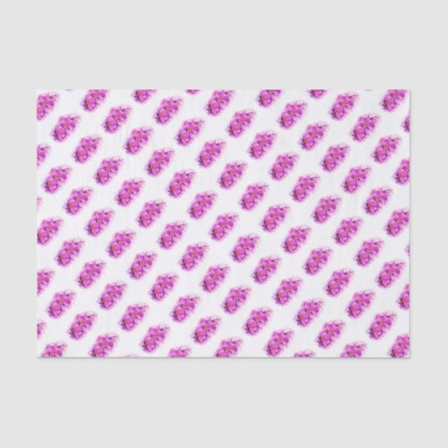 Pink orchid watercolor art tissue paper (Front)