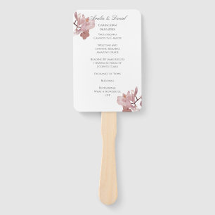 Pink Orchid Wedding Ceremony Program Hand Fan