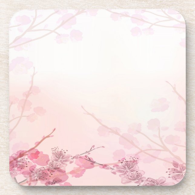 Pink Orchid Wedding Coaster (Front)