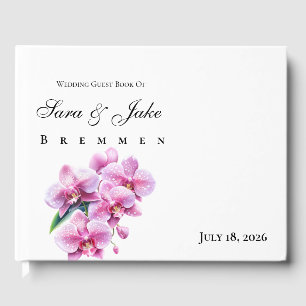 Pink Orchid Wedding Guest Book