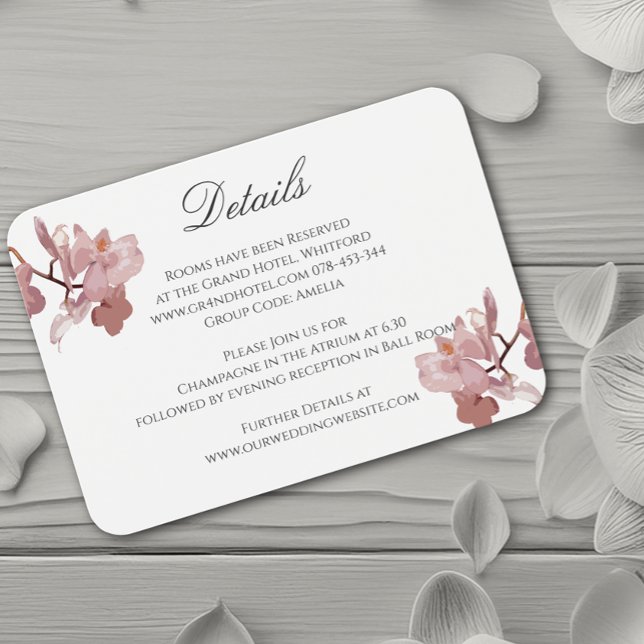Pink Orchid Wedding Information Card (Creator Uploaded)