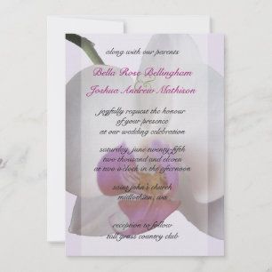 Pink Orchid Wedding Invitation