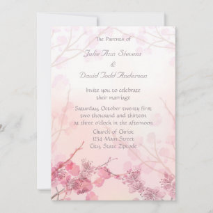 Pink Orchid Wedding Invitation