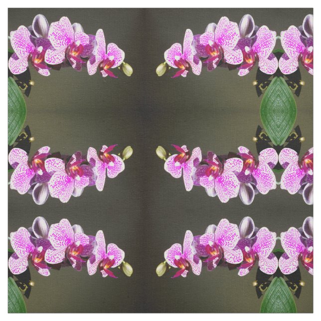 Pink Orchids Fabric (Swatch)