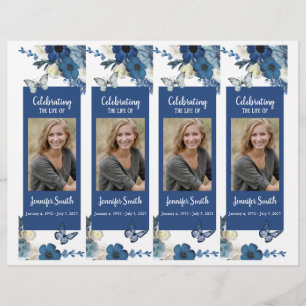 Pink Orchids Hummingbird Funeral Program Flyer