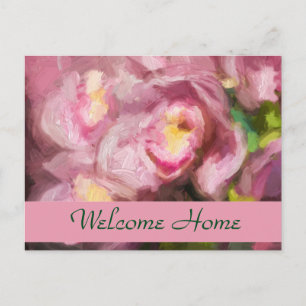 Pink Orchids Impasto Postcard