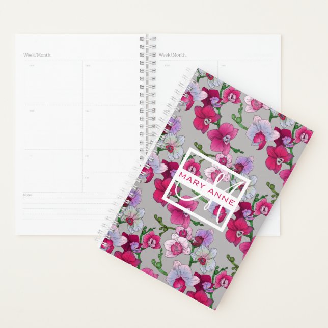 Pink Orchids In Bloom | Add Your Name Planner (Display)