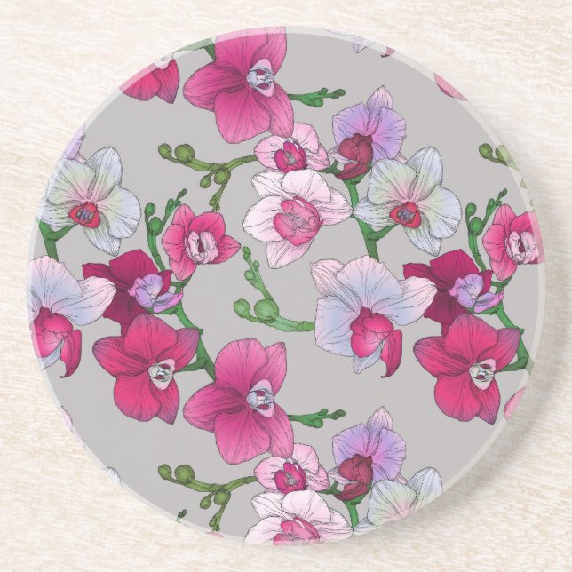 Pink Orchids In Bloom Coaster (Front)