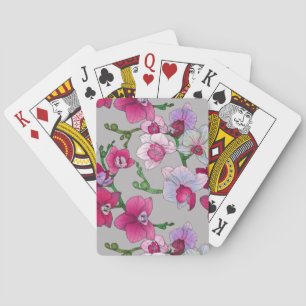 Pink Orchids In Bloom Playing Cards