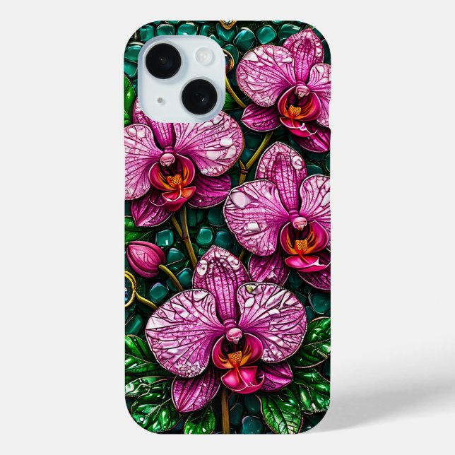 🌸Pink Orchids iPhone Case Floral Art For Her✨ (Back)