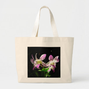 Pink Orchids Large Tote Bag