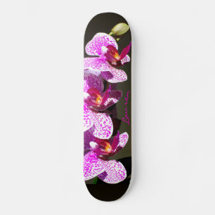 Pink Orchids - monogram Skateboard