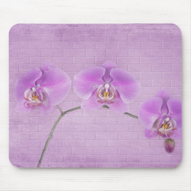 Pink Orchids Mouse Mat (Front)