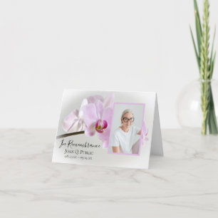Pink Orchids on Stem Funeral Sympathy Thank You Card