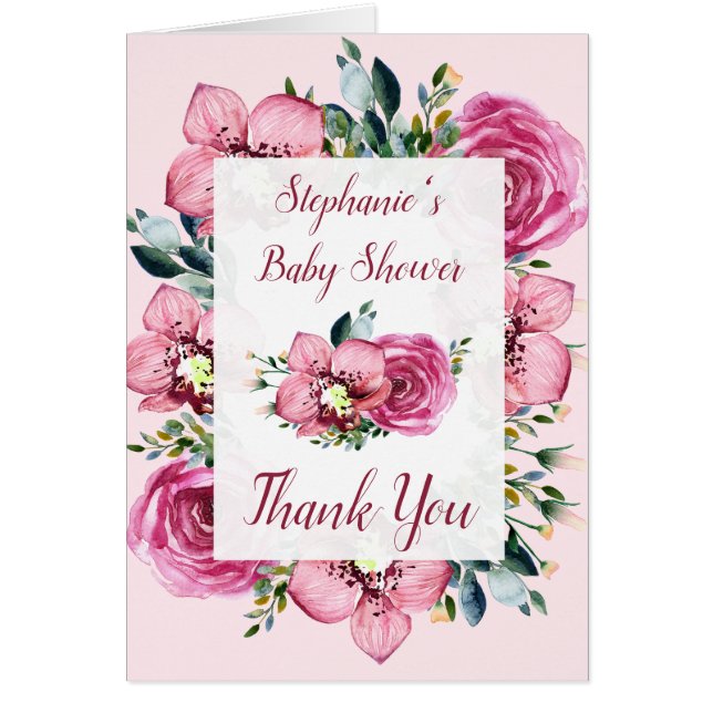 Pink Orchids & Roses Baby Shower (Front)