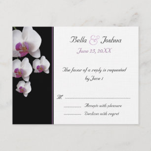 Pink Orchids RSVP Card
