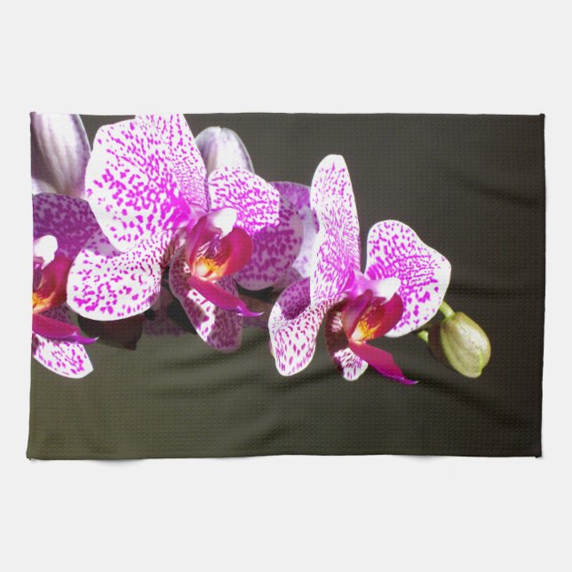 Pink Orchids Tea Towel (Horizontal)