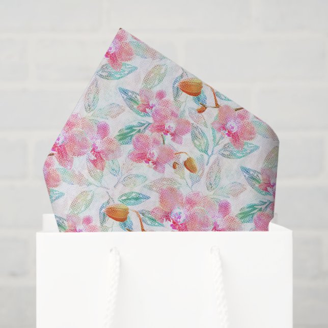 Pink orchids. tissue paper (Gift Bag)