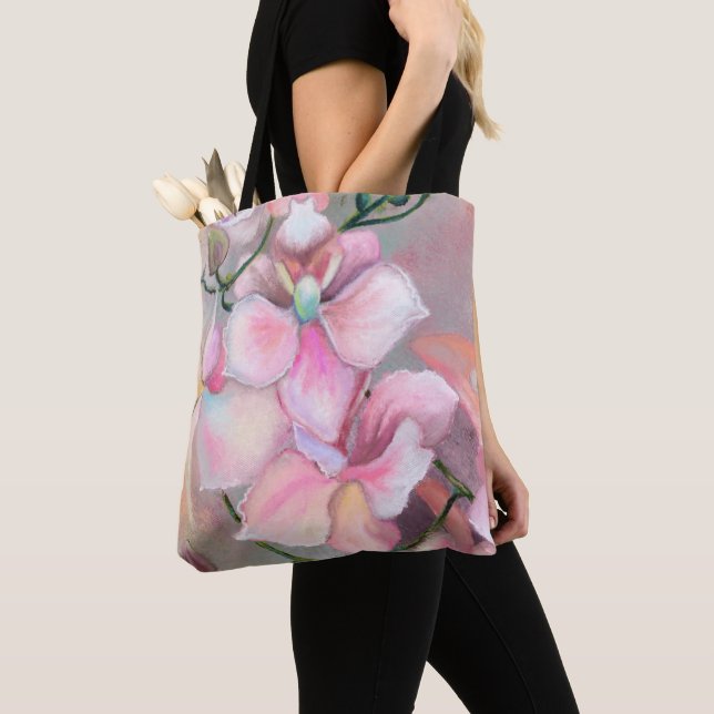 Pink Orchids Tote Bag (Close Up)