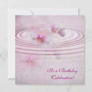 Pink Orchids with Butterfly Invitation