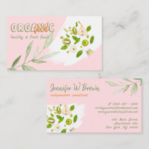 Pink Organic Healthy Nutrition Detox Vegan Bakery Business Card