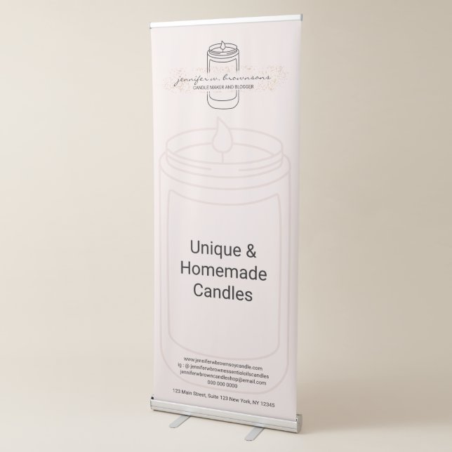 Pink Organic Logo Candle Retractable Banner (3/4)