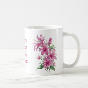 Pink Oriental Lily Flowers Coffee Mug