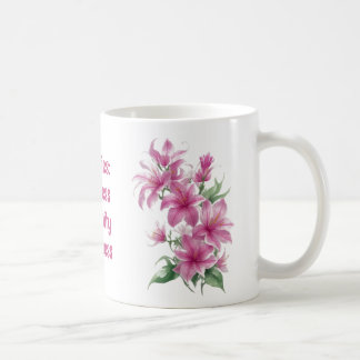Pink Oriental Lily Flowers Coffee Mug