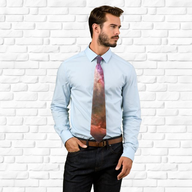 Pink Orion Nebula Cosmic Photo Tie (Pink Orion Nebula Cosmic Photo Neck Tie)