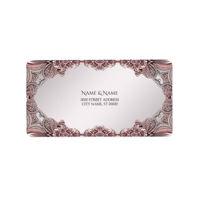 Pink Ornamental Address Label (Front)