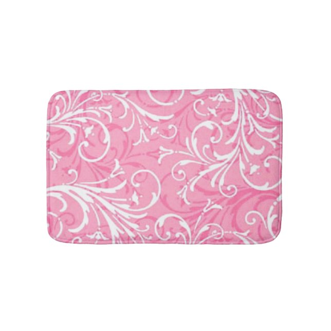 Pink Ornamental Bath Mat (Front)