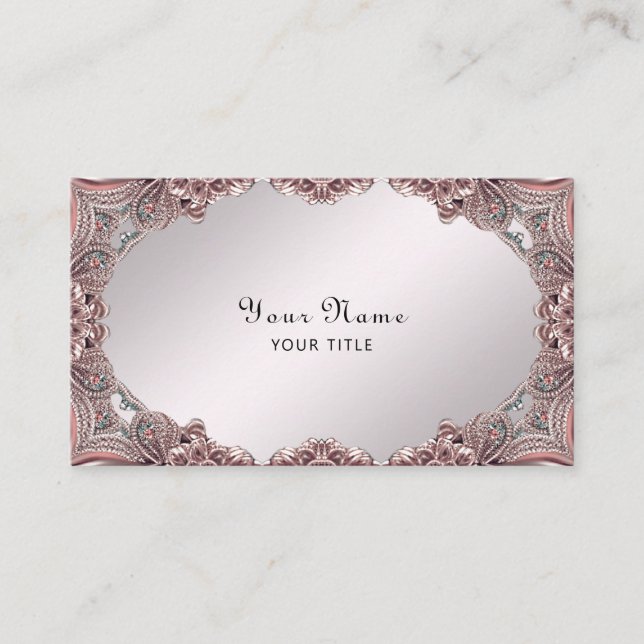 Pink Ornamental Business Card (Front)