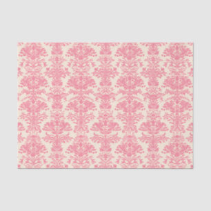Pink Ornamental Damask Pattern Tissue Paper
