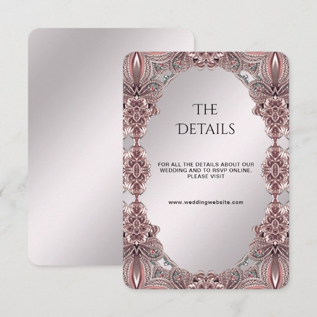 Pink Ornamental Detail Enclosure Card (Front/Back)