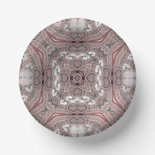 Pink Ornamental Paper Bowls Paper Plate