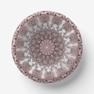 Pink Ornamental Paper Bowls Paper Plate