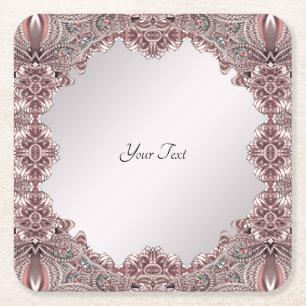 Pink Ornamental Paper Coaster