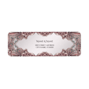 Pink Ornamental Return Address Label