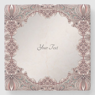Pink Ornamental Stone Coaster