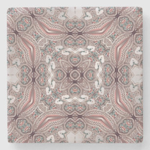 Pink Ornamental Stone Coaster