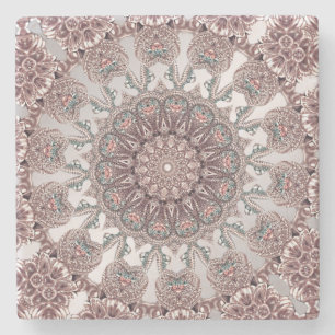 Pink Ornamental Stone Coaster